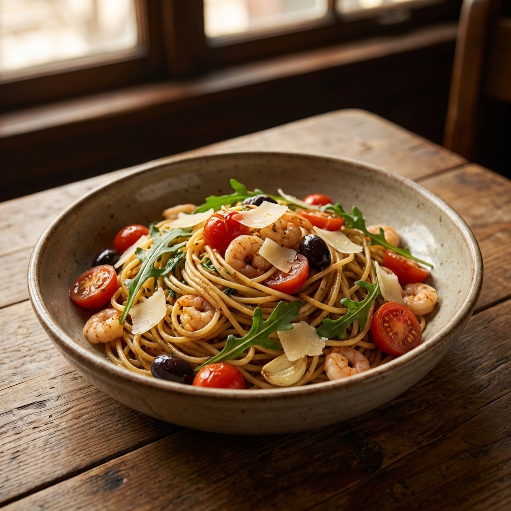 Gebratene Spaghetti Krabben