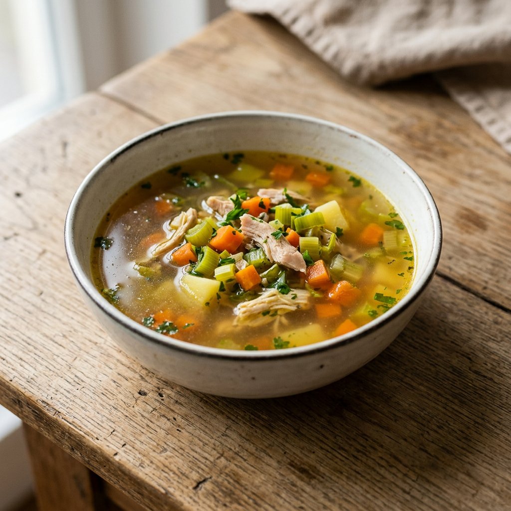 Gemüsesuppe mit Hühnerfleisch