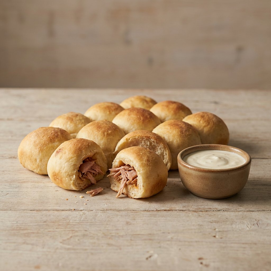 Pizzabrötchen gefüllt mit Schinken