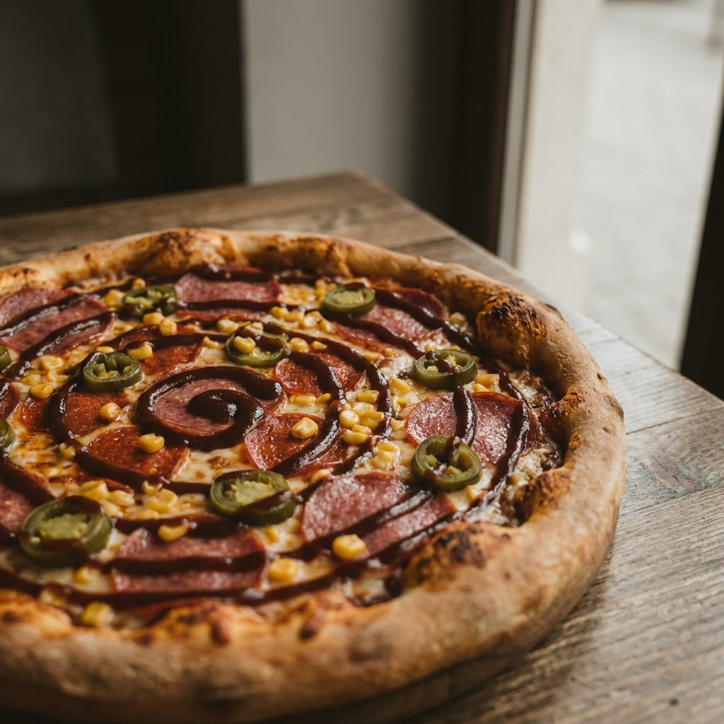 Pizza Salami und BBQ