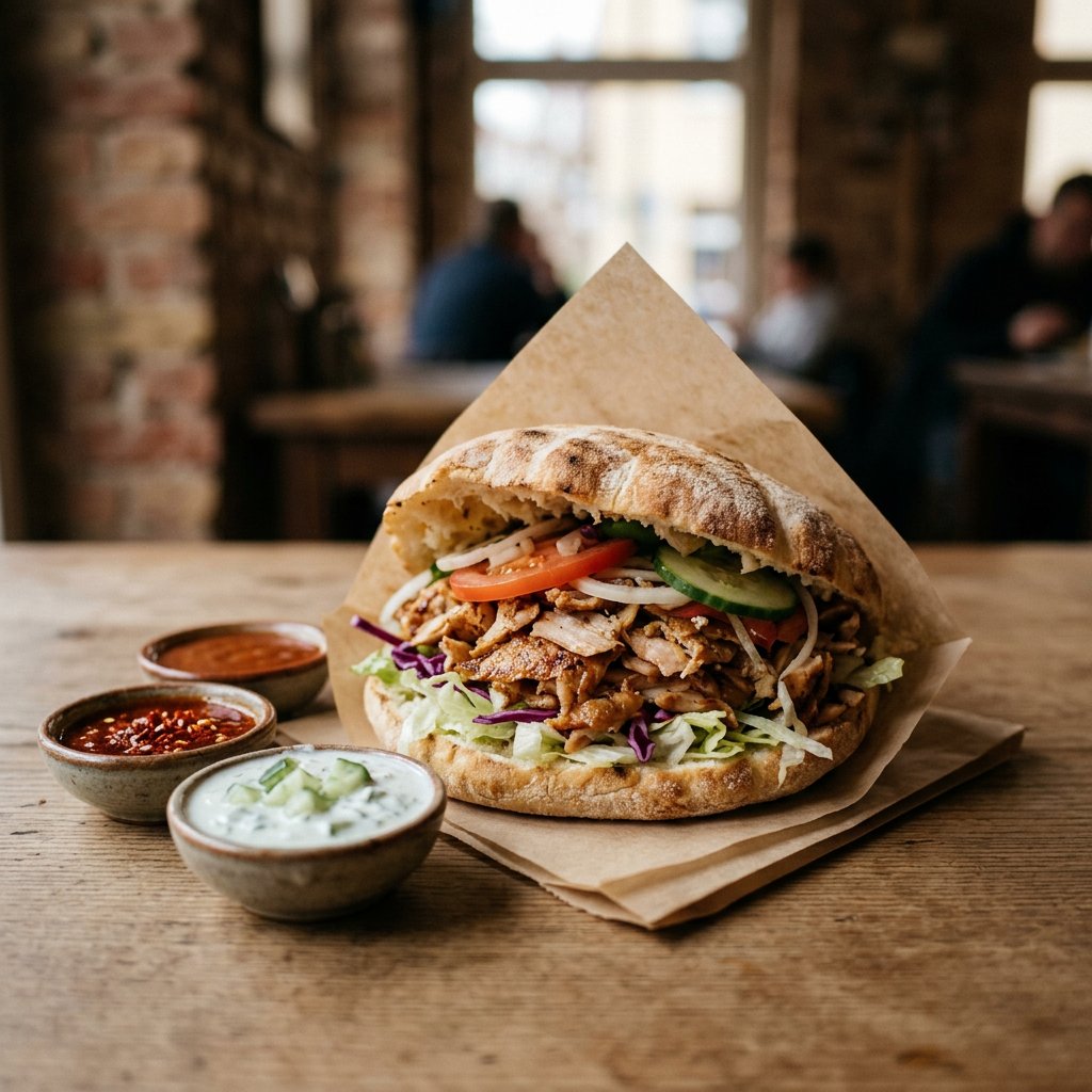 Döner-Tasche mit Hähnchenfleisch