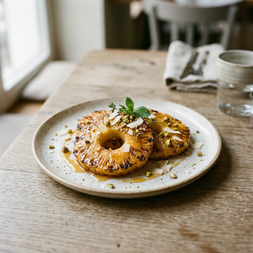 Gebackene Ananas mit Honig