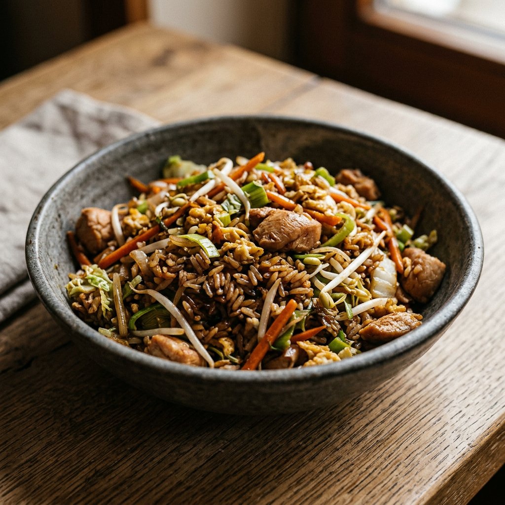 Gebratener Reis mit Hühnerfleisch