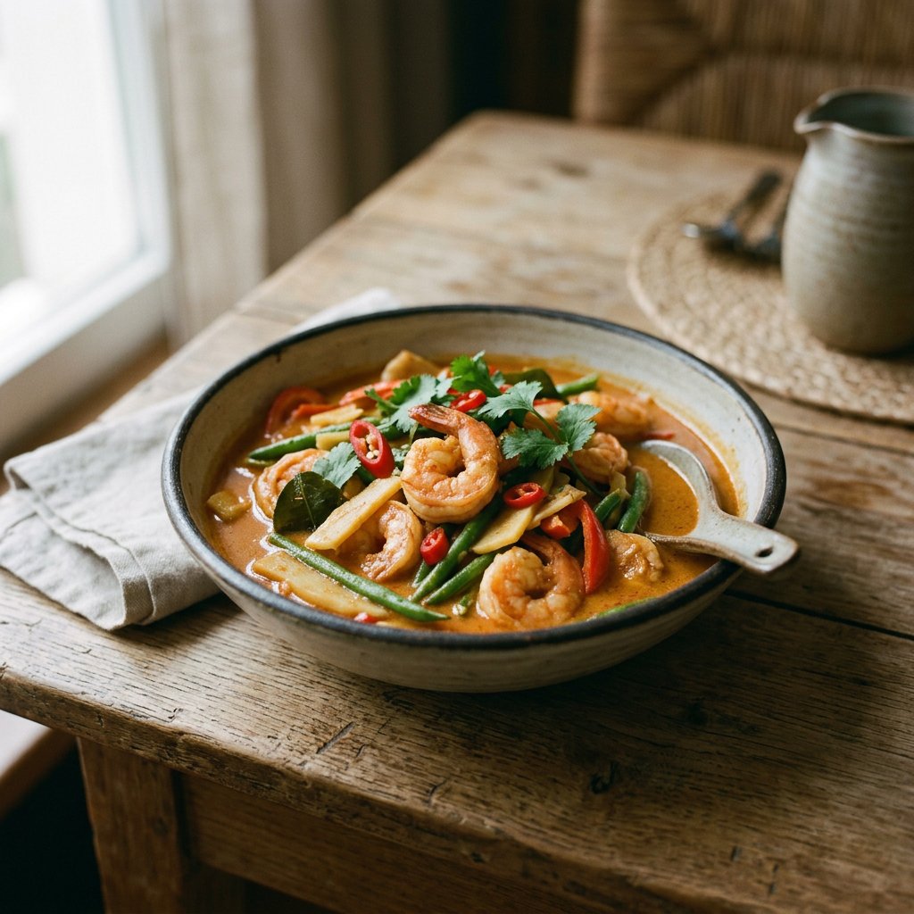 Rotes Curry Garnelen