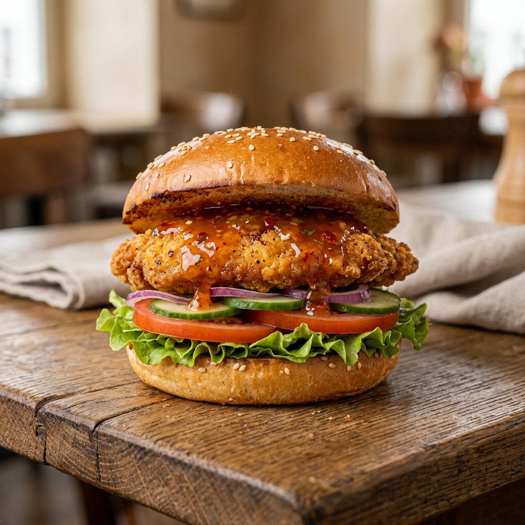 Chili-Chickenburger (scharf)