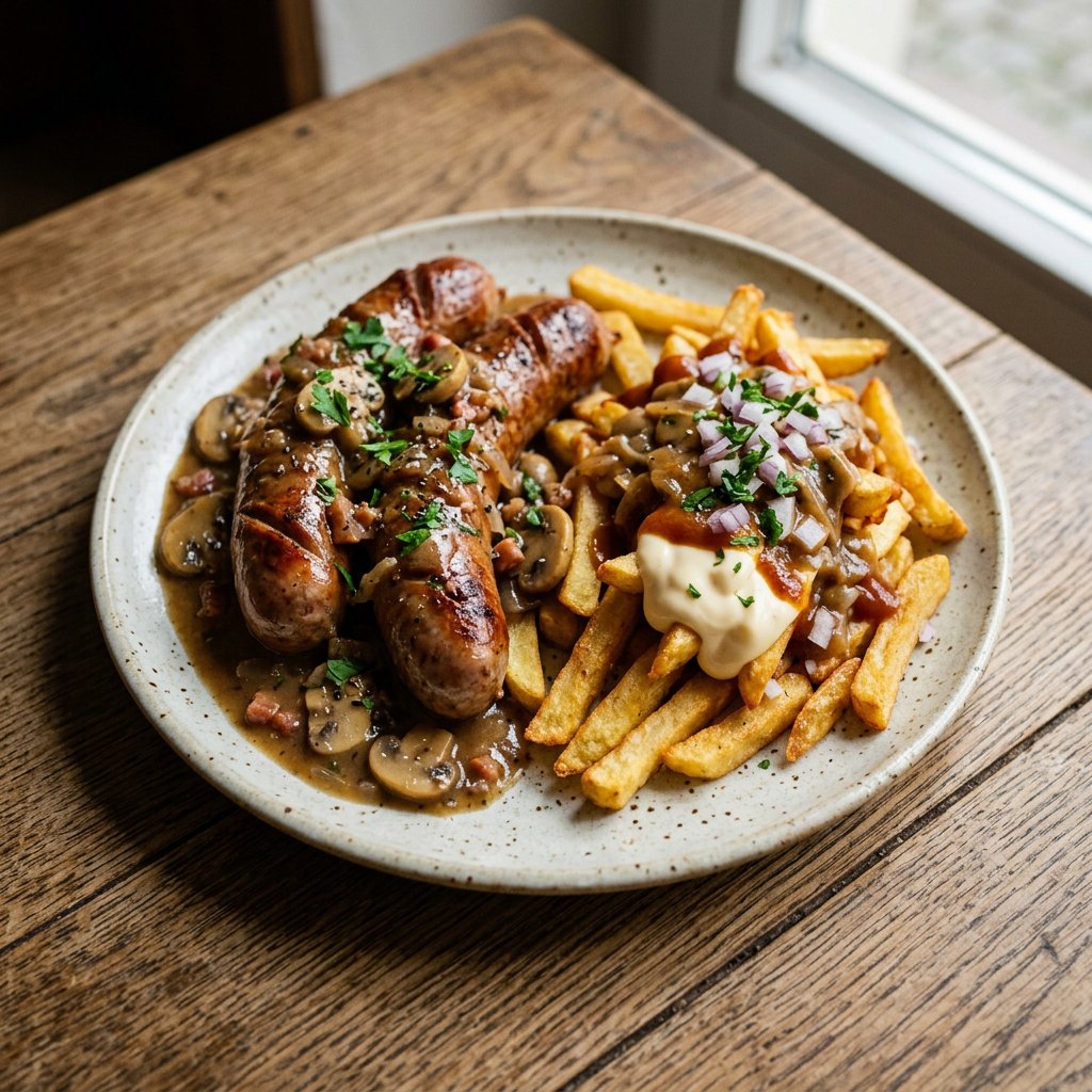 Jägerwurst mit Pommes frites Spezial