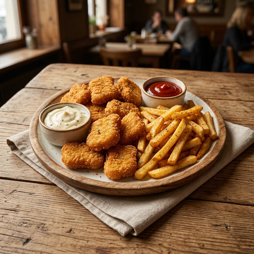 Pommes frites Nugget Teller