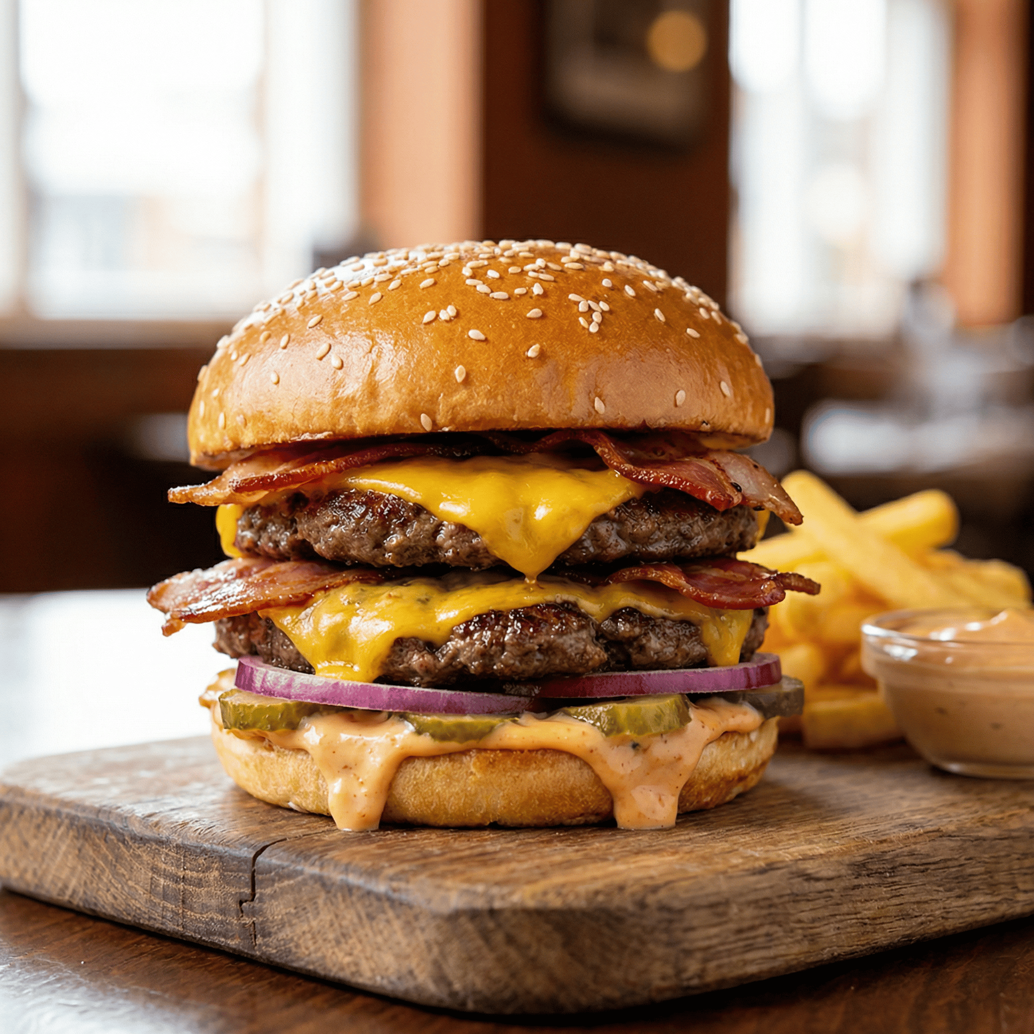 Double Cheese & Bacon Burger