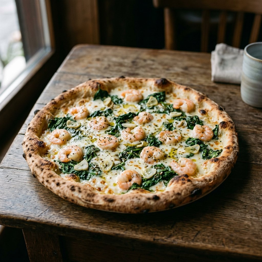 Pizza Gamberetti e Spinaci