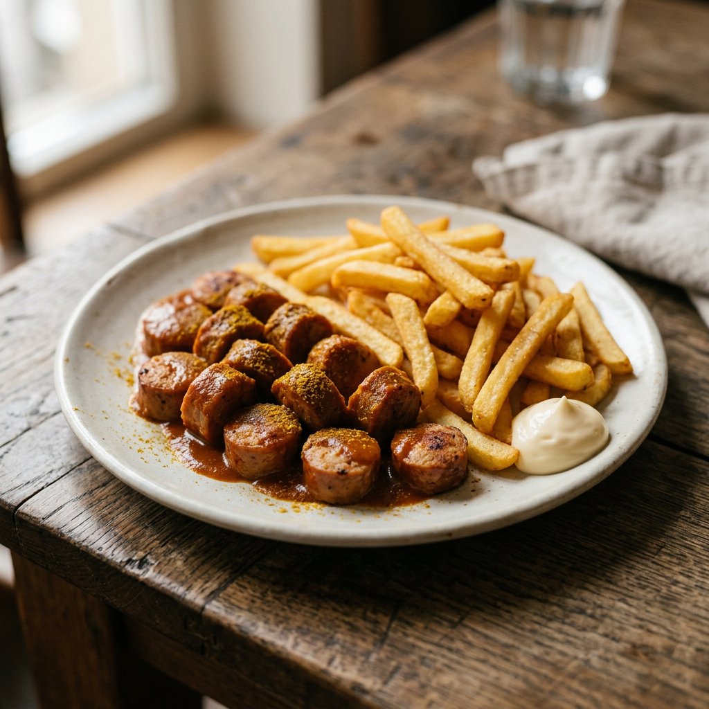 Currywurst mit Pommes frites