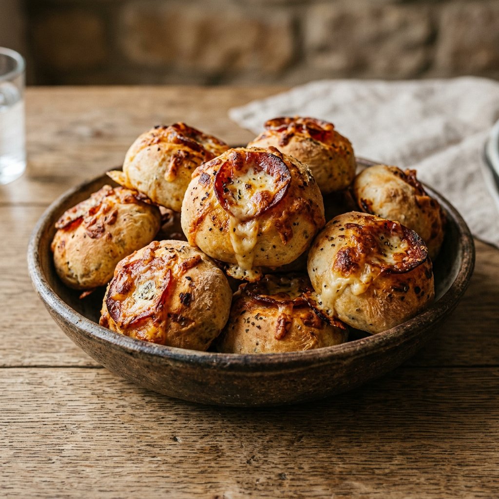 Pizzabrötchen mit Käse und Salami