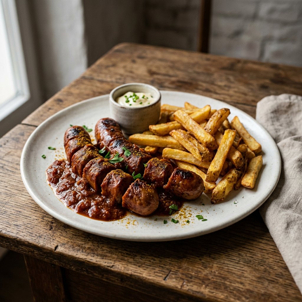 Doppel Currywurst + Pommes