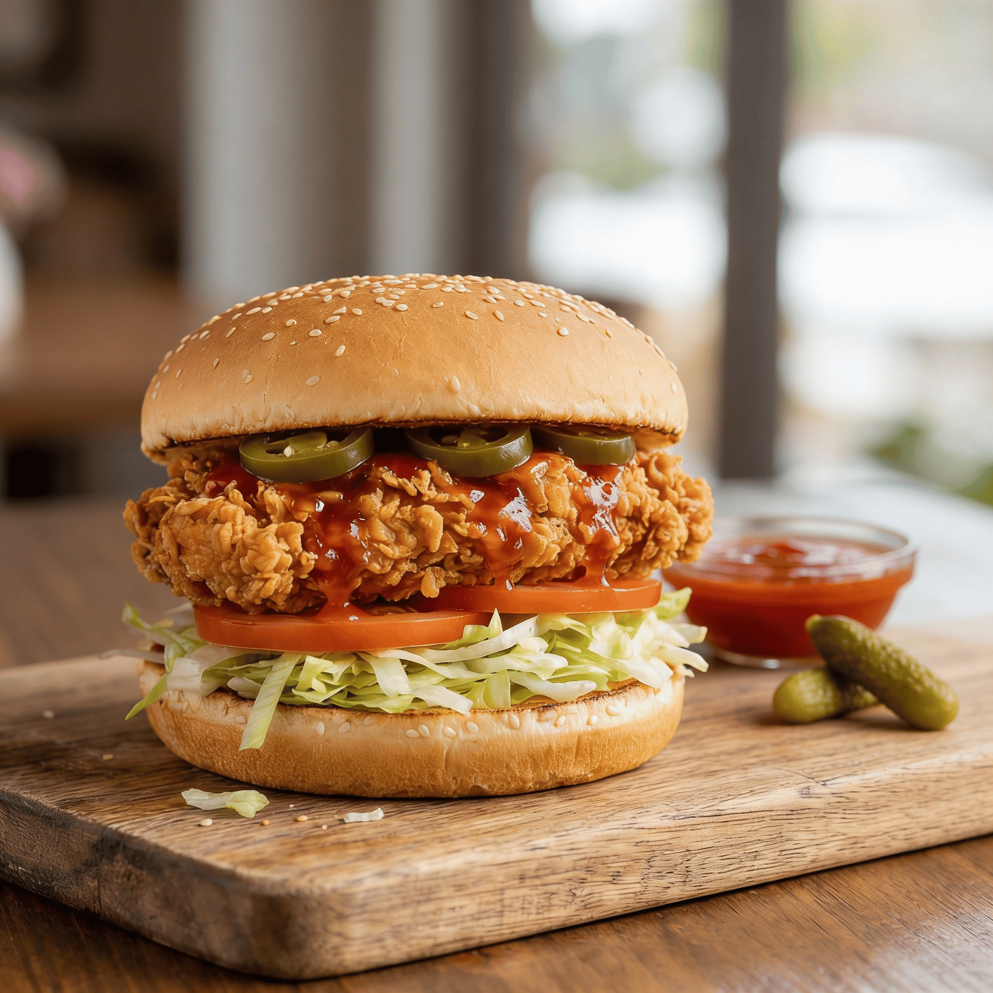 Spicy Fried Chicken Burger