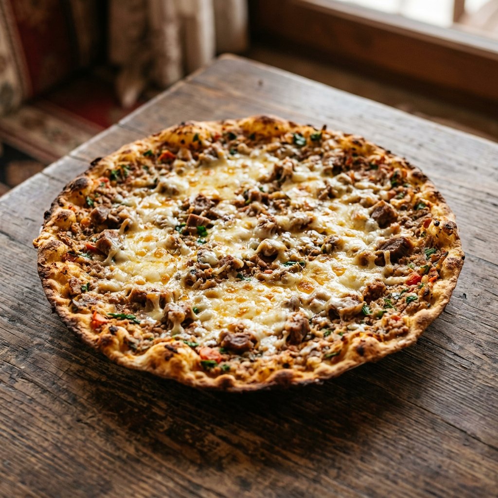 Kavurmalı Kaşarlı Lahmacun (Acısız)