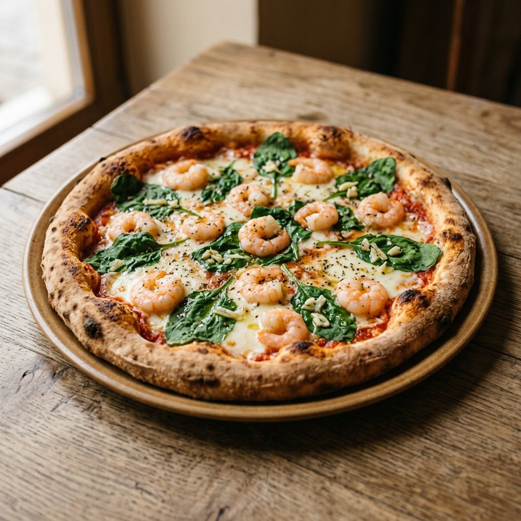 Pizza Gamberetti e Spinaci