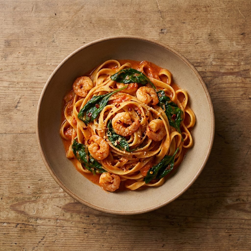 Pasta Gamberetti Spinaci