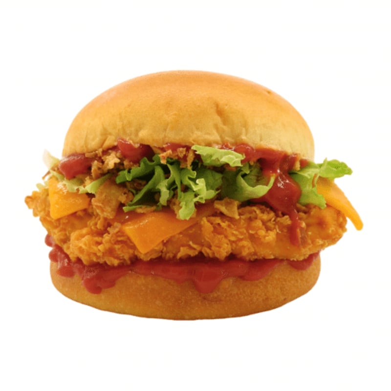 Premium Chicken Burger "say cheese"