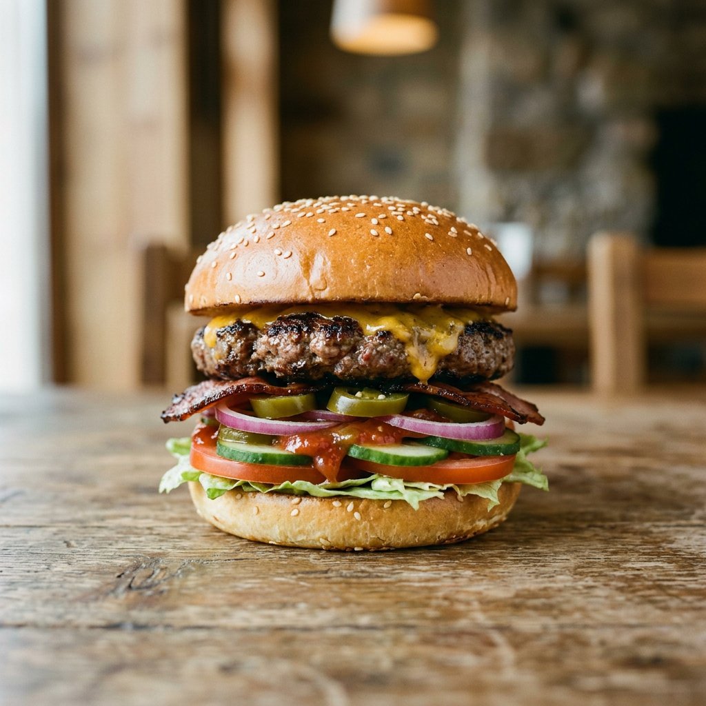 Hot-Bacon Burger (scharf)