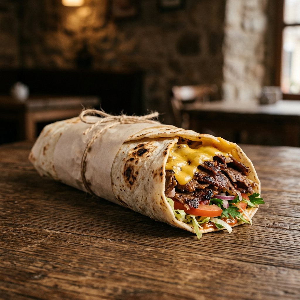 Cheddar Peynirli Et Döner Dürüm Medium 