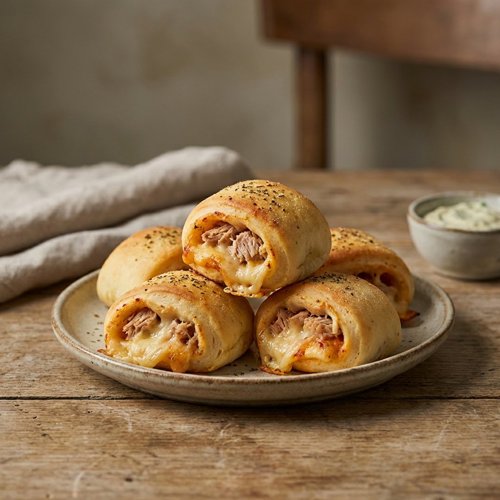 Pizzabrötchen mit Thunfisch und Käse