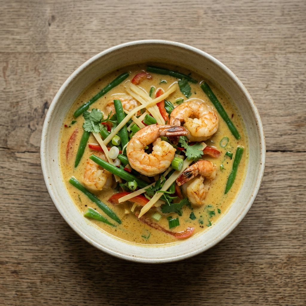 Gelbes Curry Garnelen