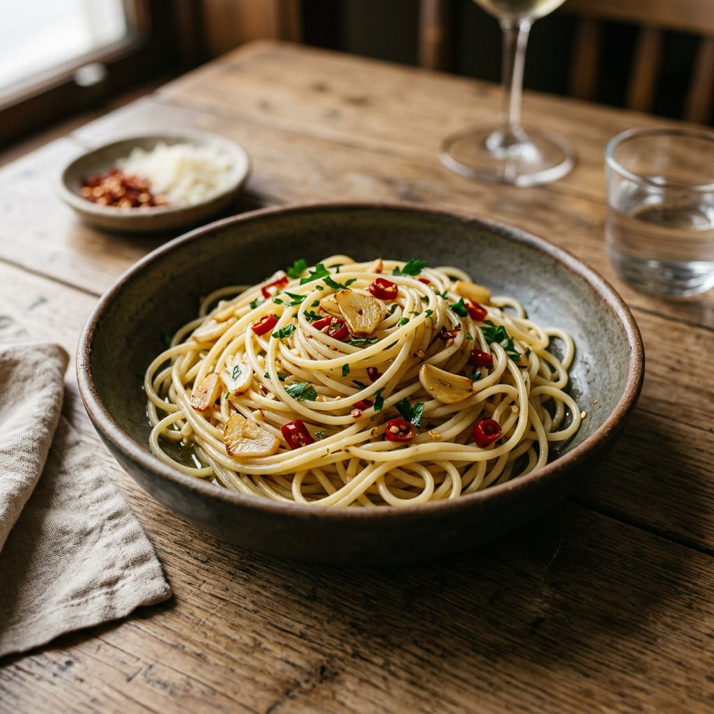 Spaghetti Aglio Olio E Peperoncino (scharf)