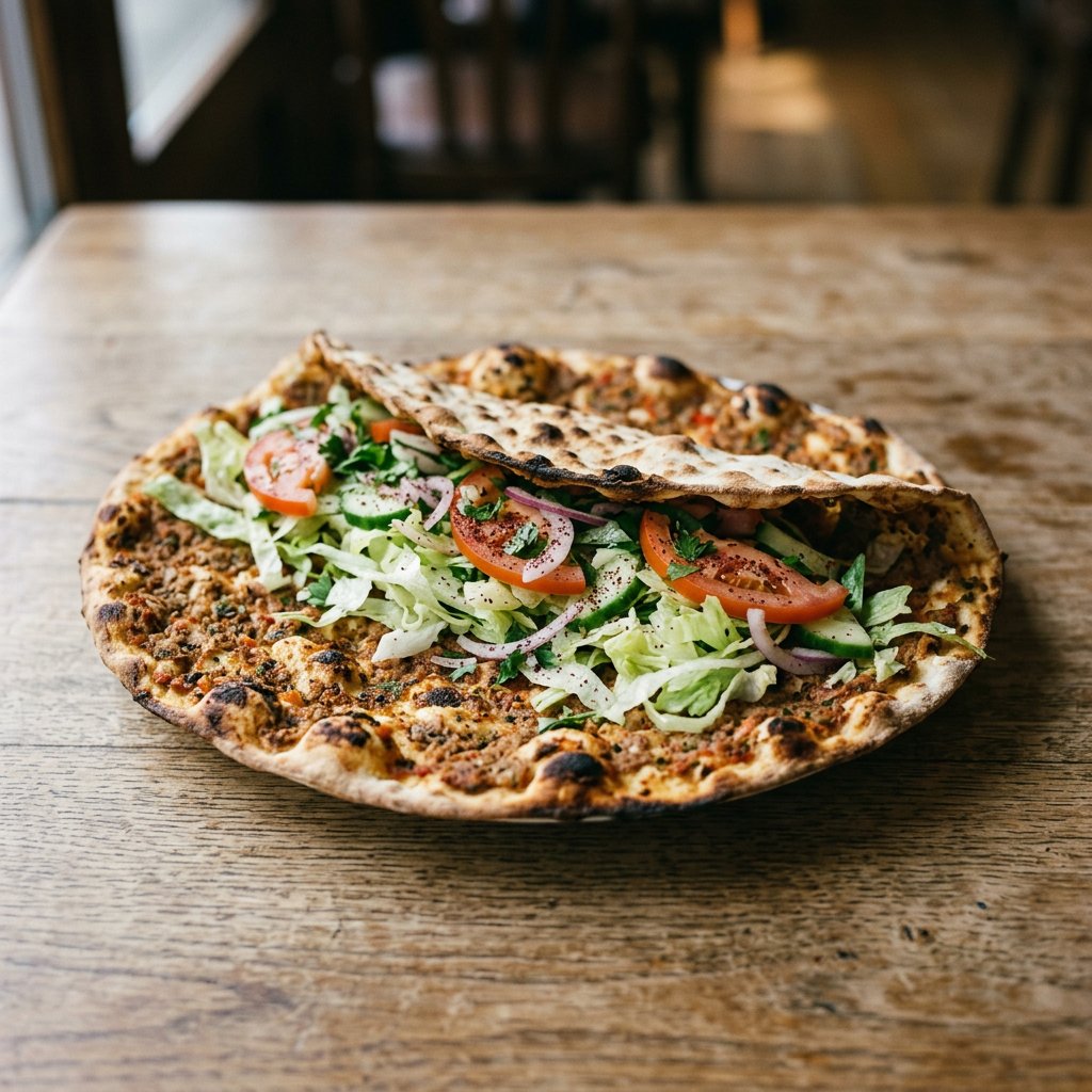 Türkische Pizza mit Salat