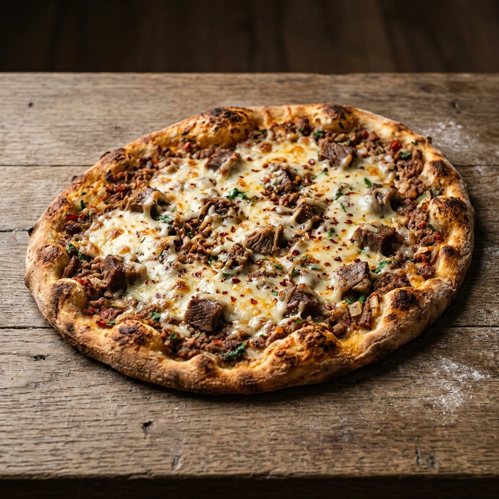 Kavurmalı Kaşarlı Lahmacun (Acılı)