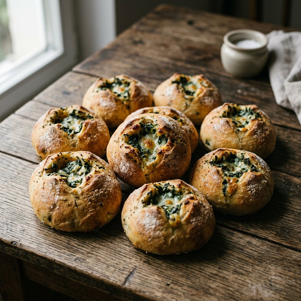 Pizzabrötchen mit Spinat