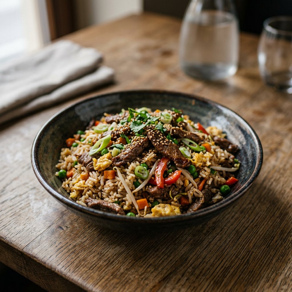 Gebratener Reis Rindfleisch