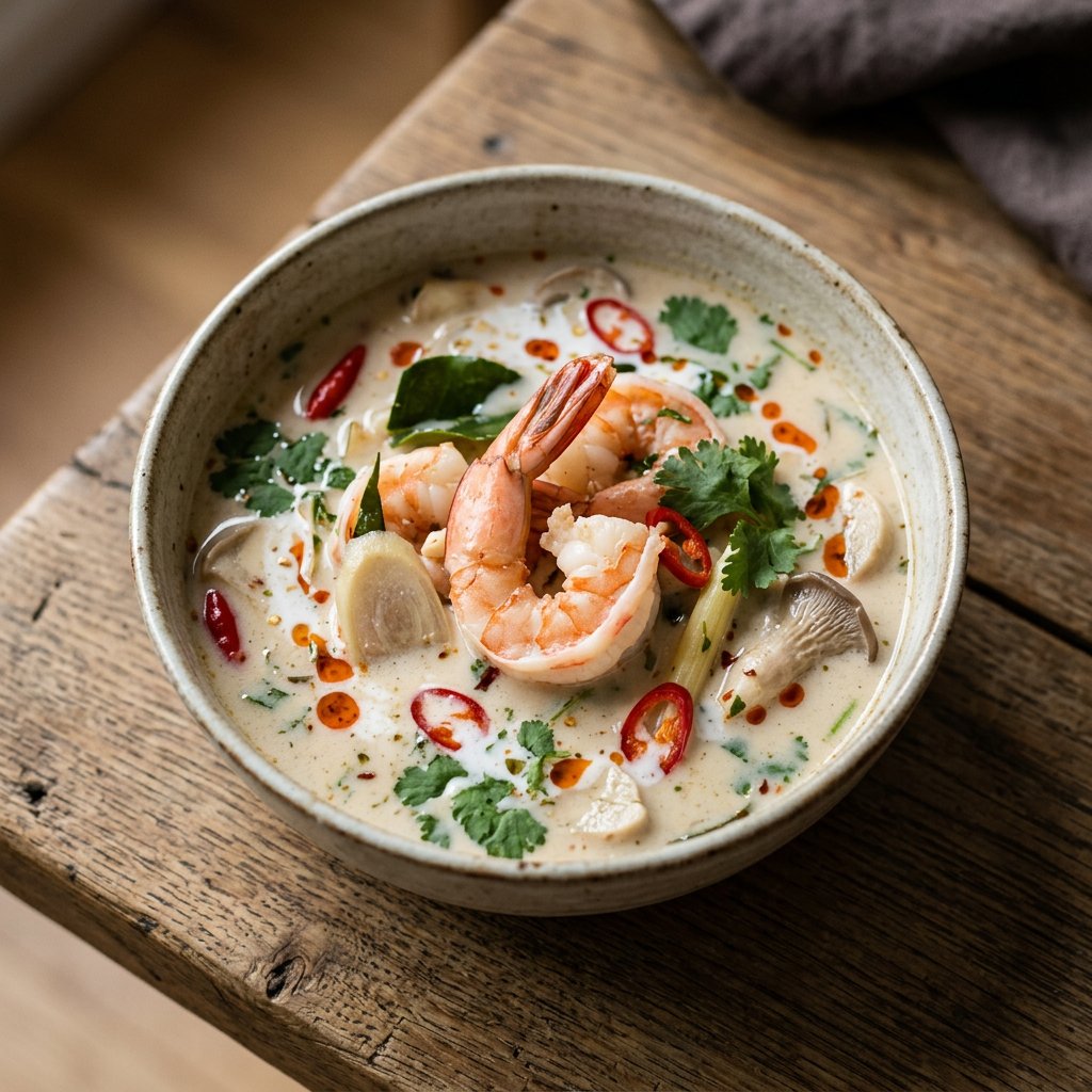 Tom Kha Gung Suppe mit Garnelen