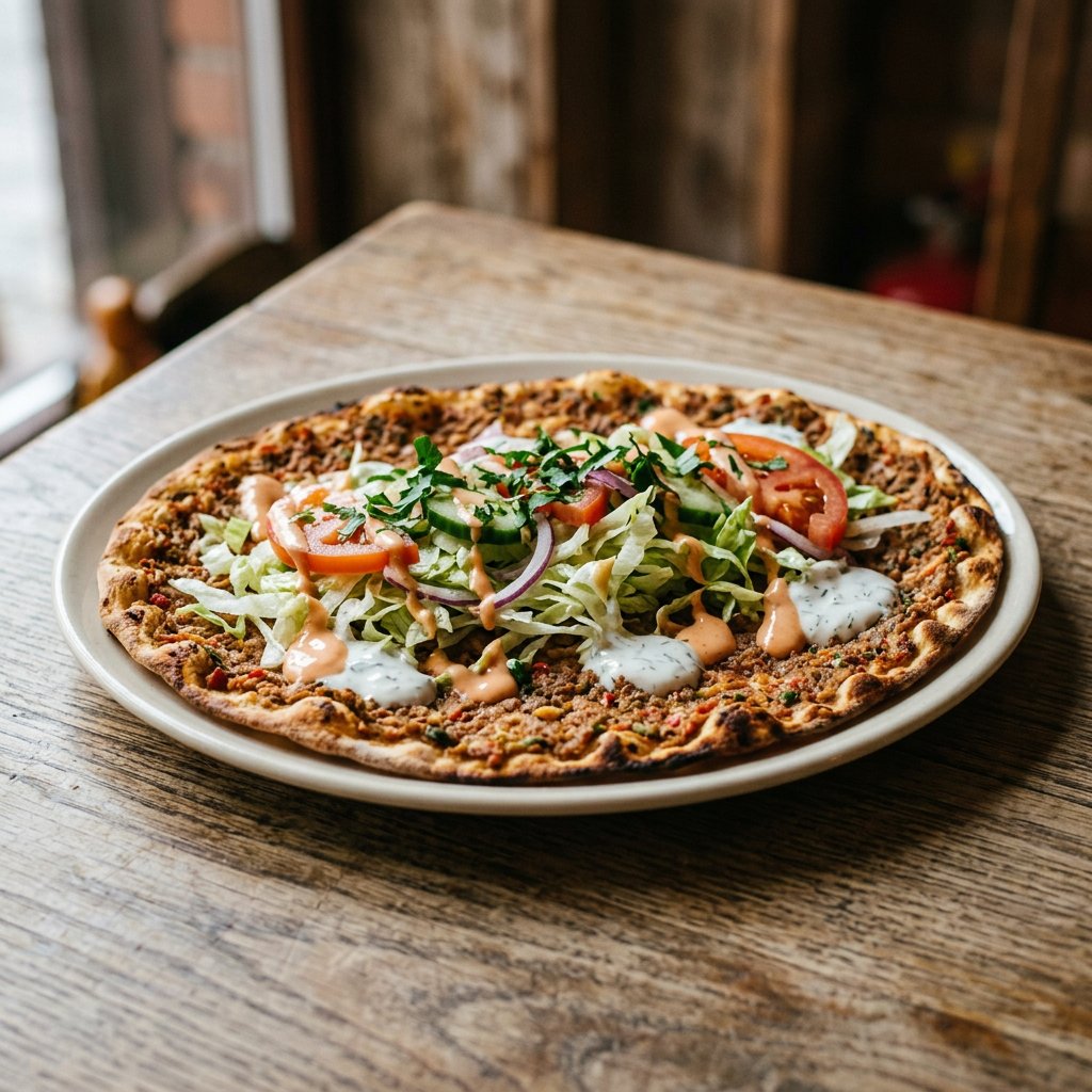 Lahmacun mit Salat