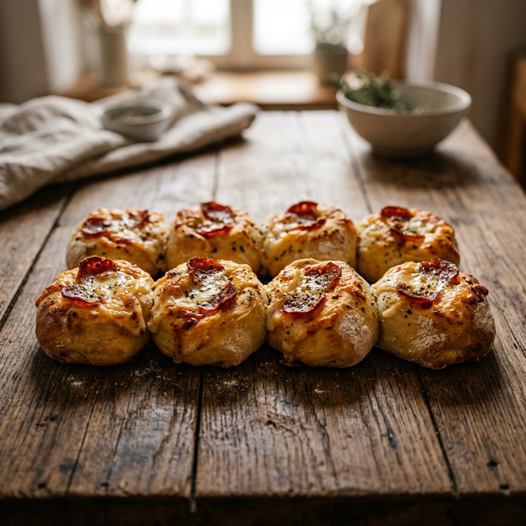 Pizzabrötchen mit Salami