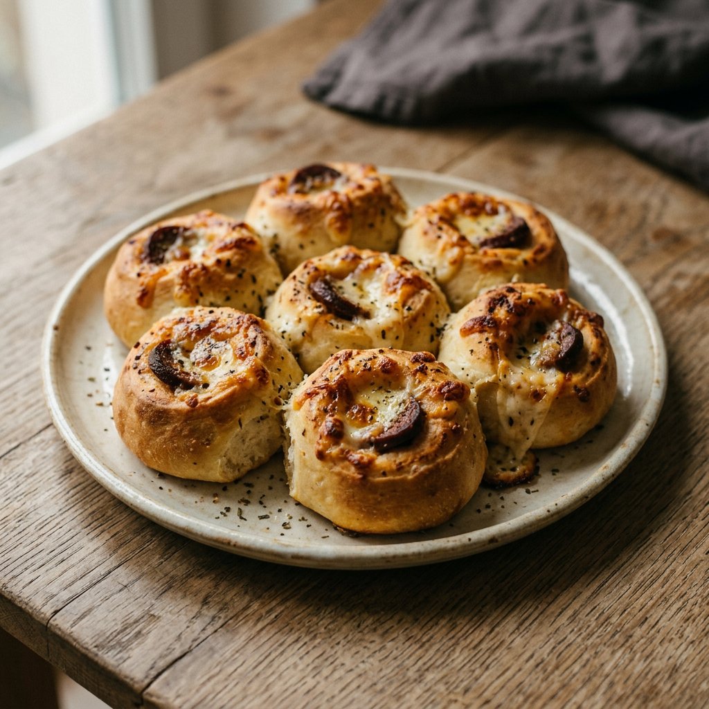 Pizzabrötchen mit Käse, Sucuk