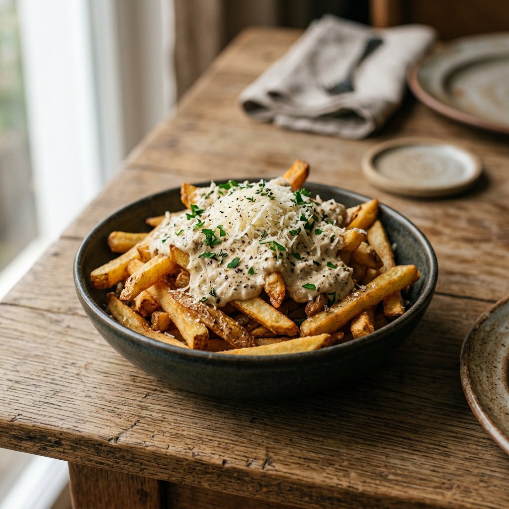Pommes mit Parmesancreme