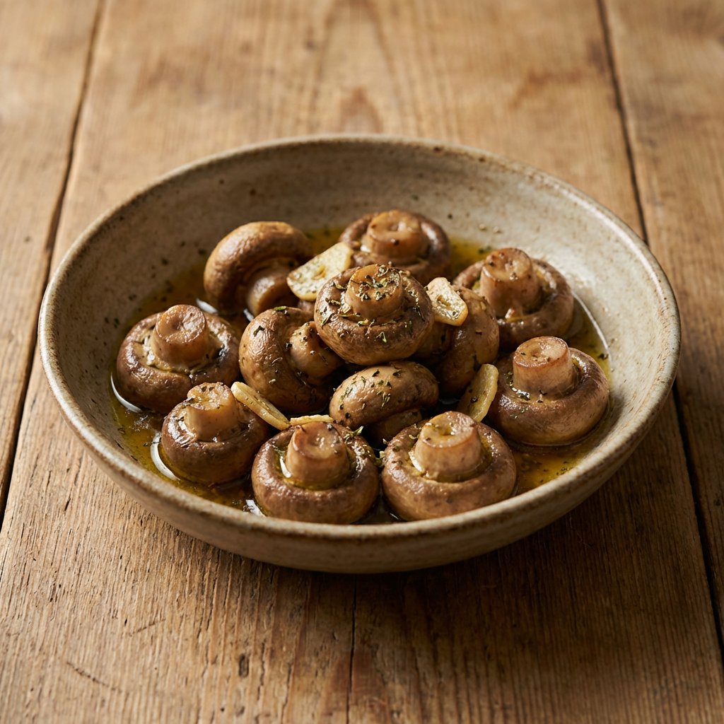 Frische Champignions (Manitaria Me Skordo)