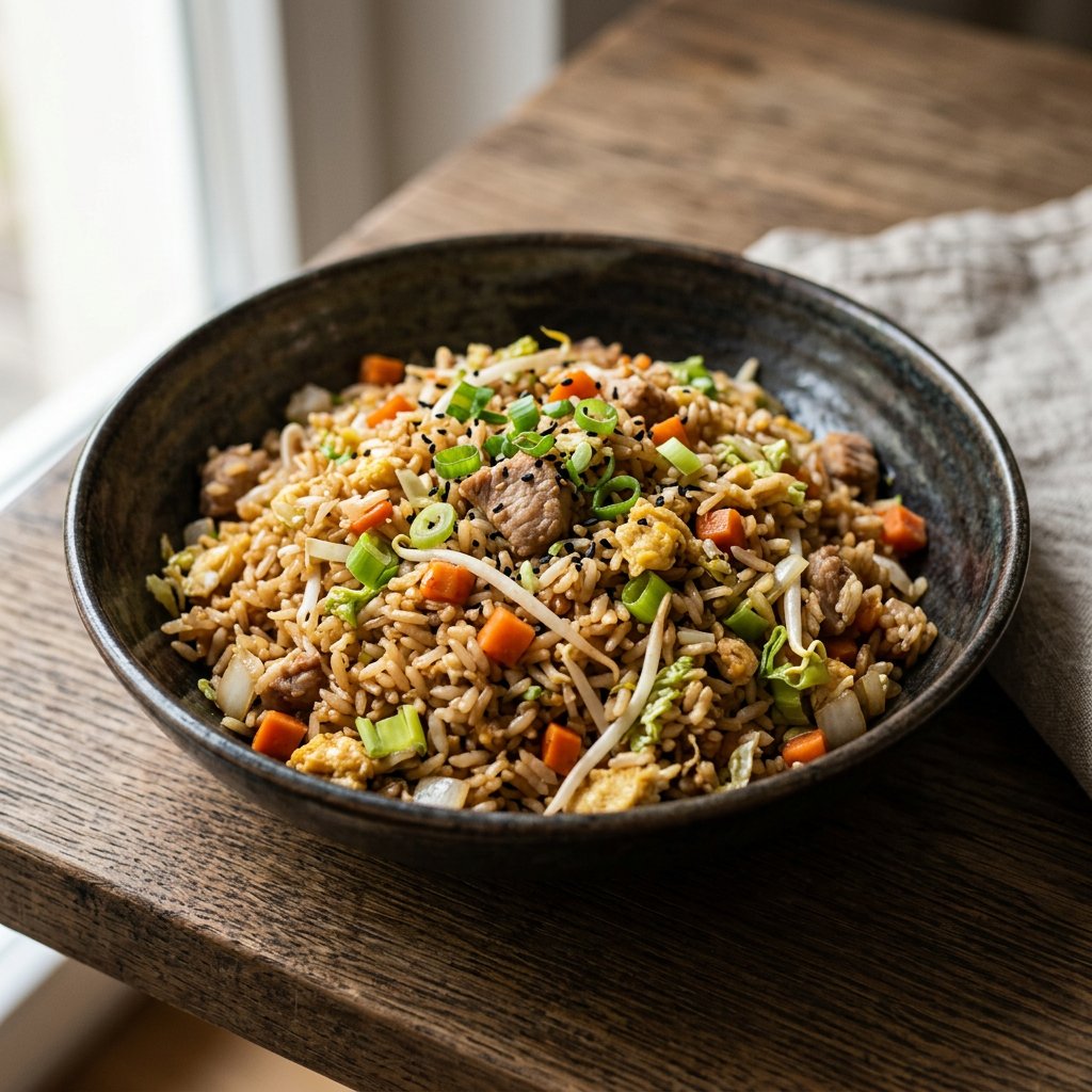 Gebratener Reis mit Schweinefleisch
