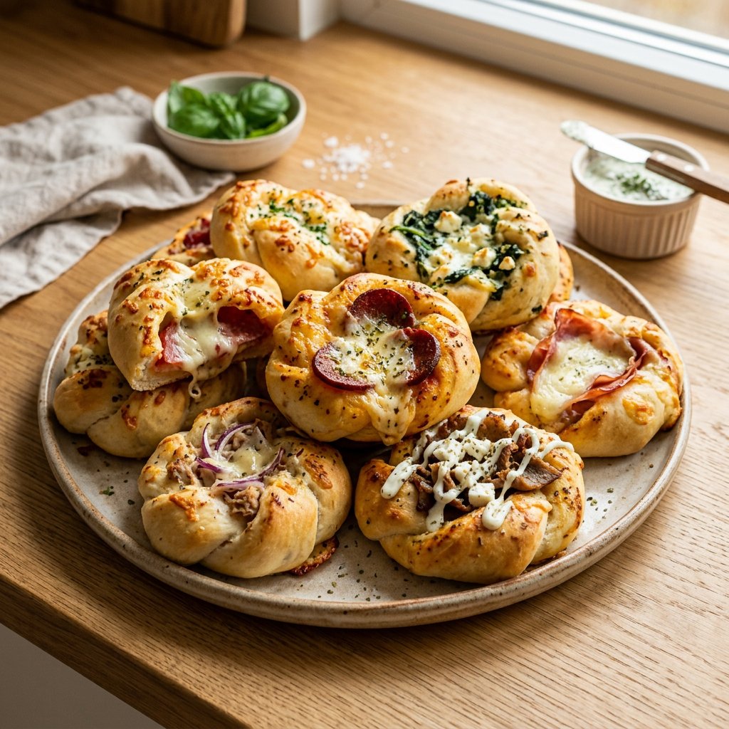 Gefüllte Pizzabrötchen