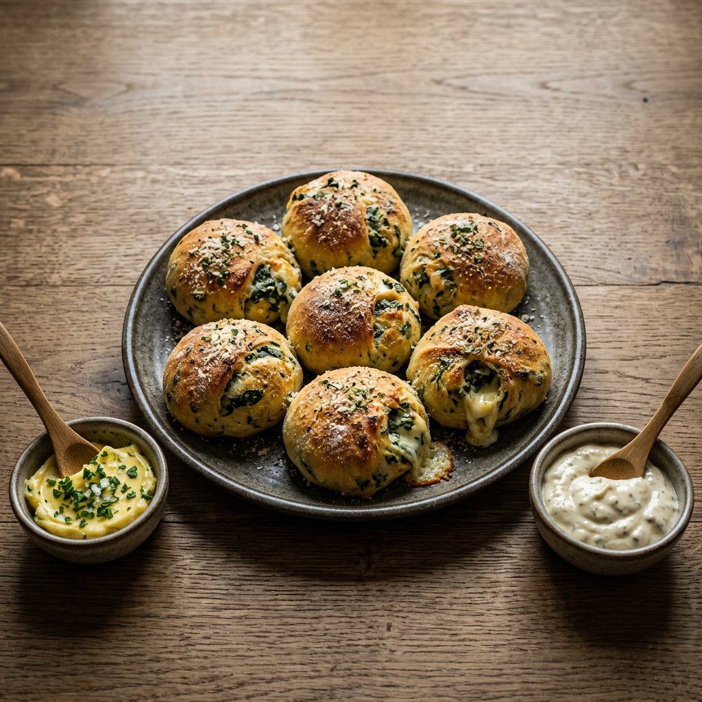 Pizzabrötchen Spinat