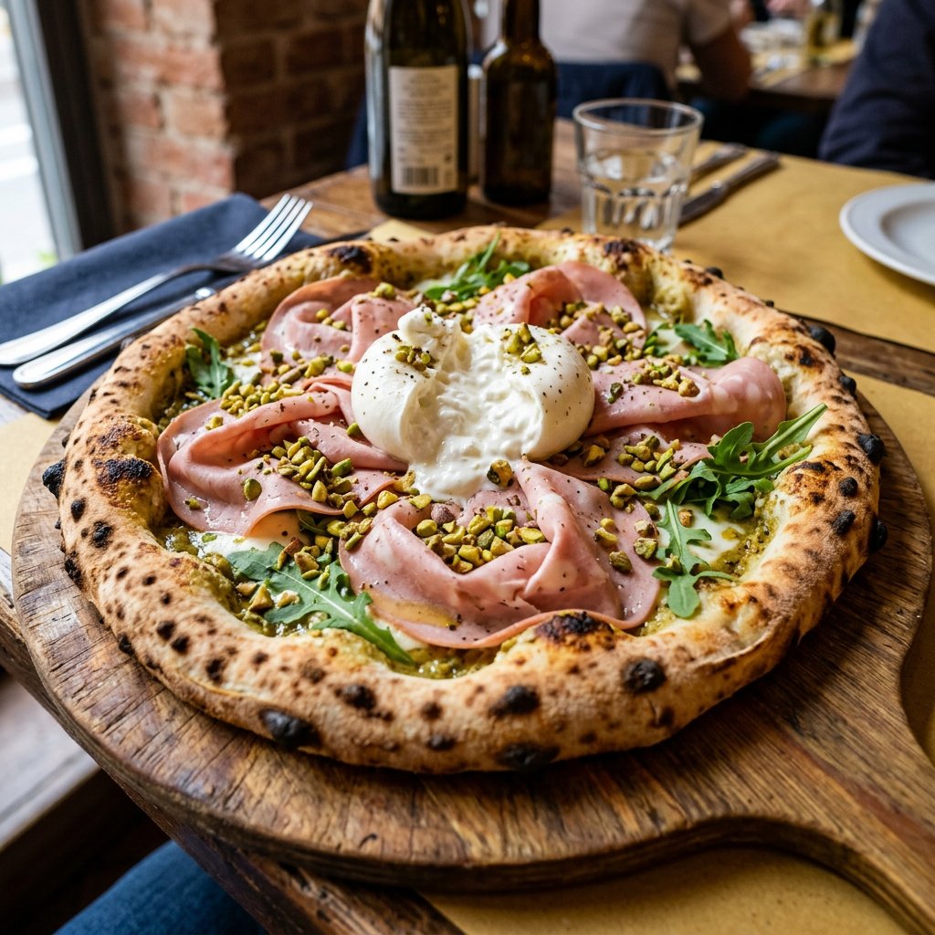 Pizza Mortadella Pistacchio