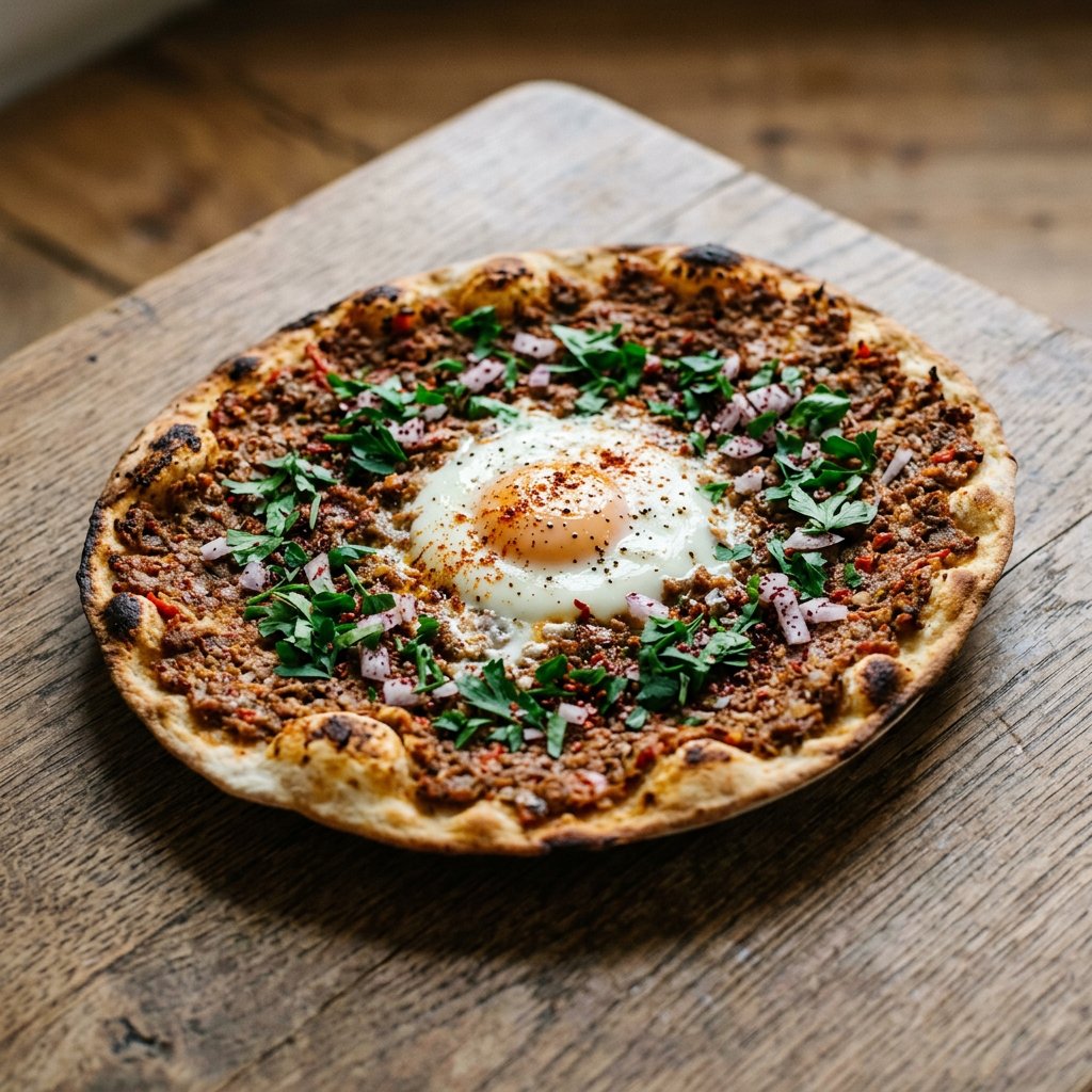 Yumurtalı Lahmacun (Acılı)