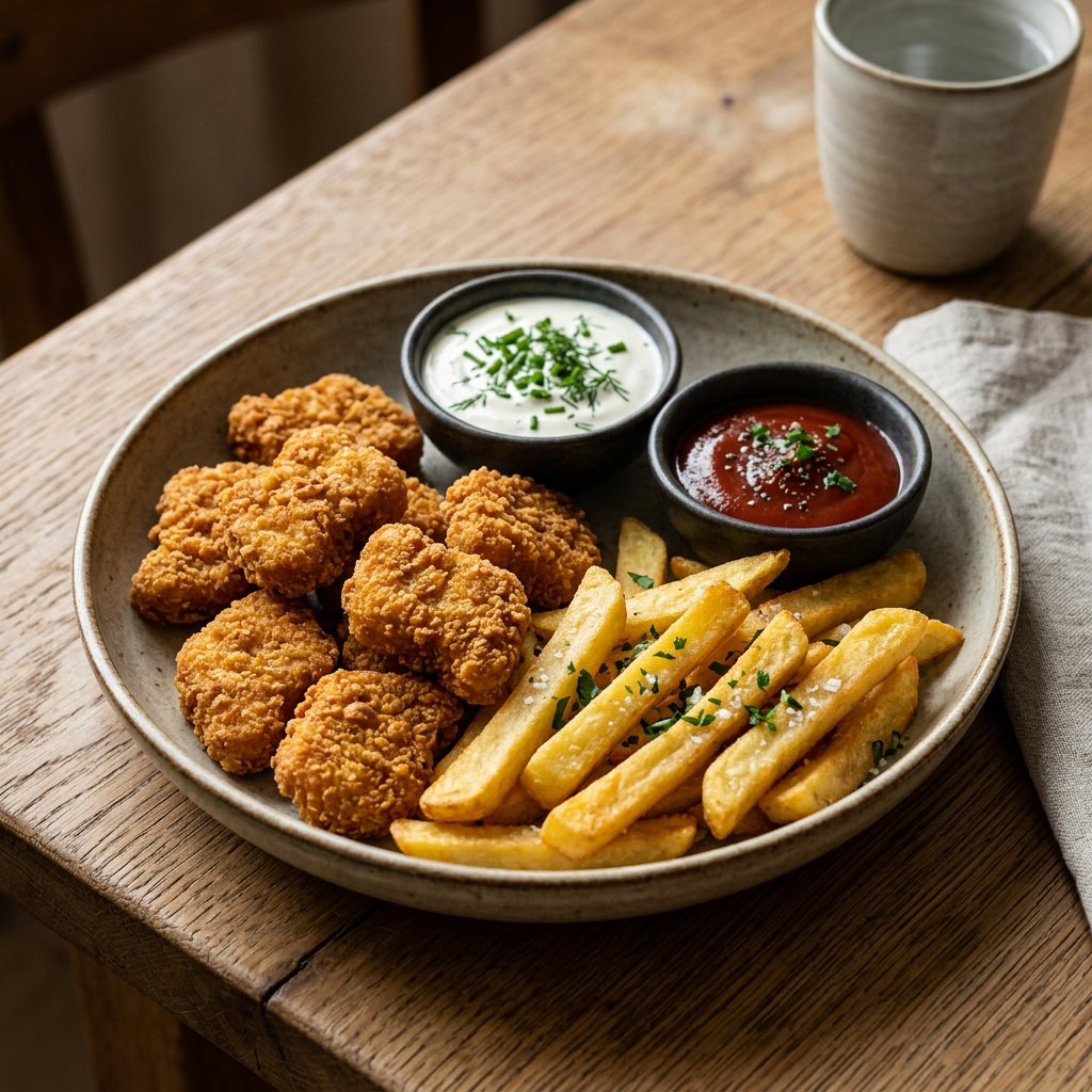 Pommes frites Nugget Teller