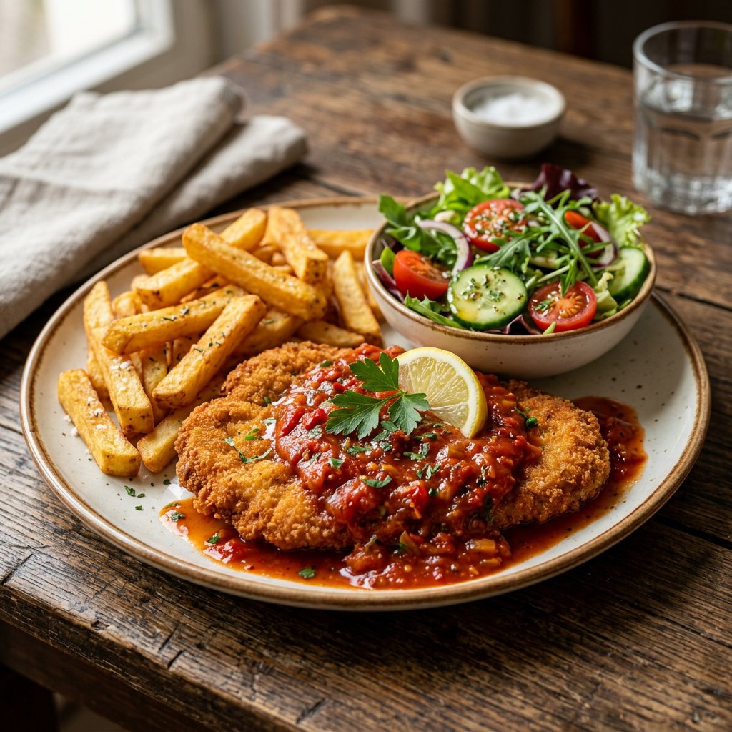 Schnitzel Diavolo (scharf)