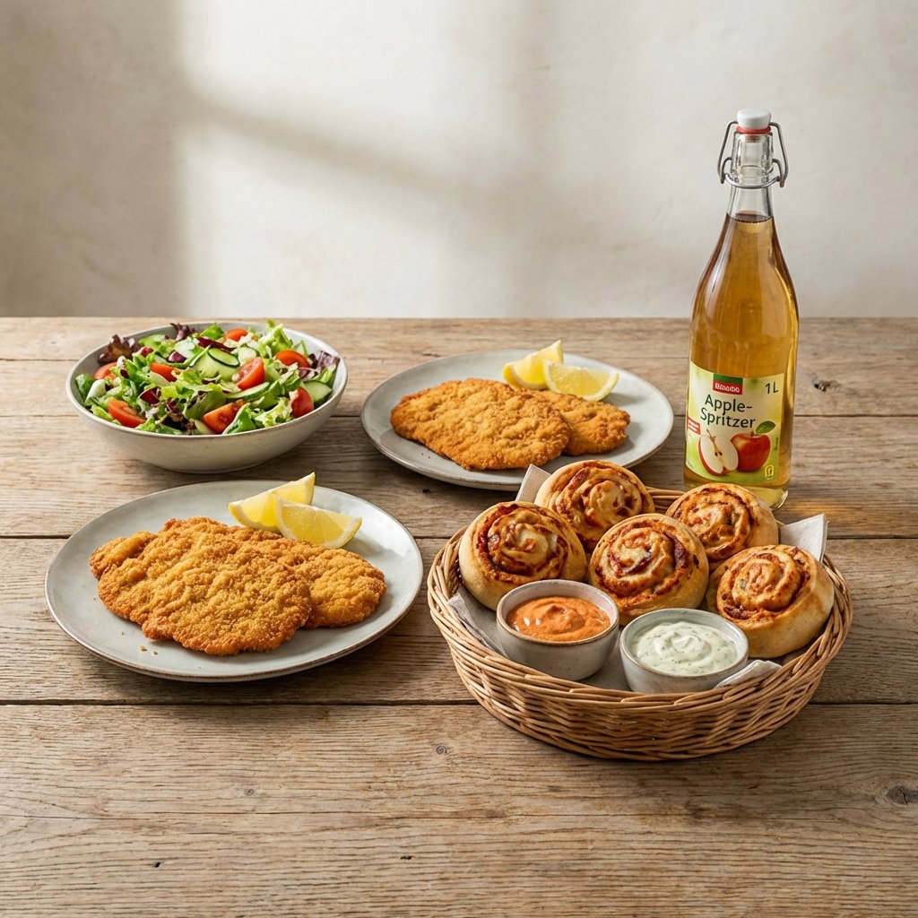 Familien-Angebot mit Schnitzel