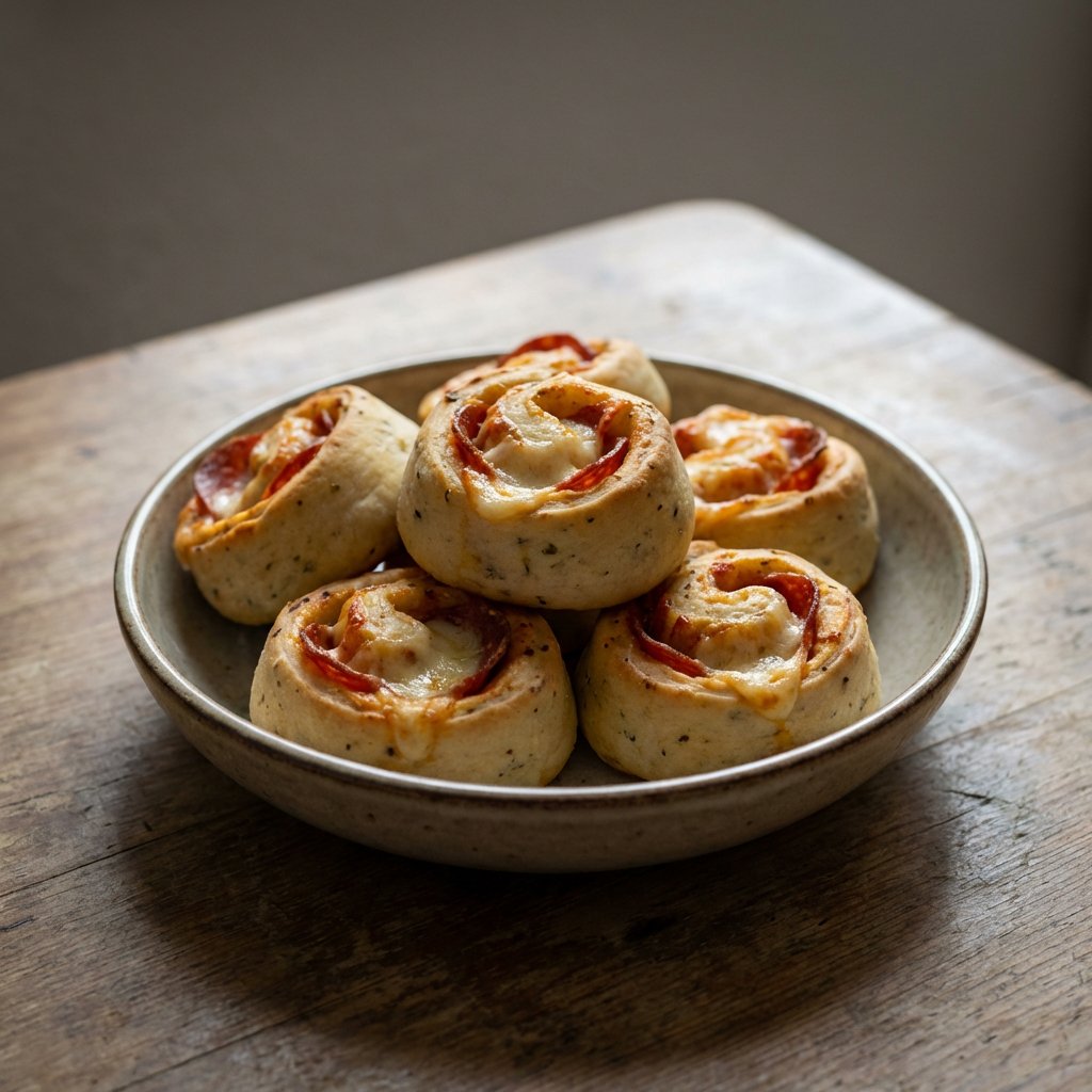 Pizzabrötchen mit Salami und Käse