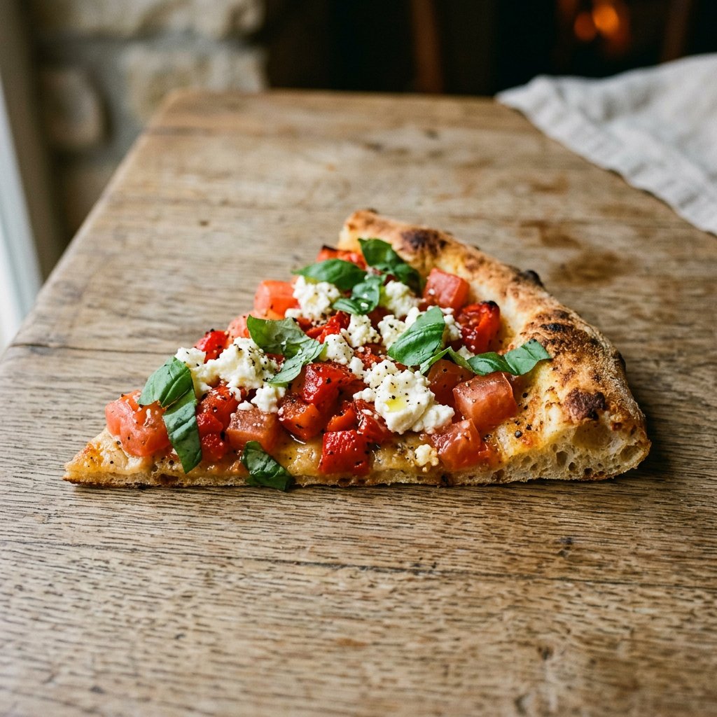 Bruschetta Con peperoni e feta Käse