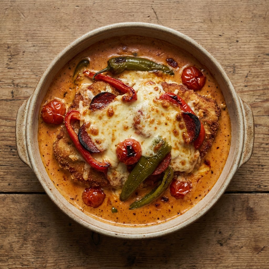 Schnitzel Diavolo (scharf)