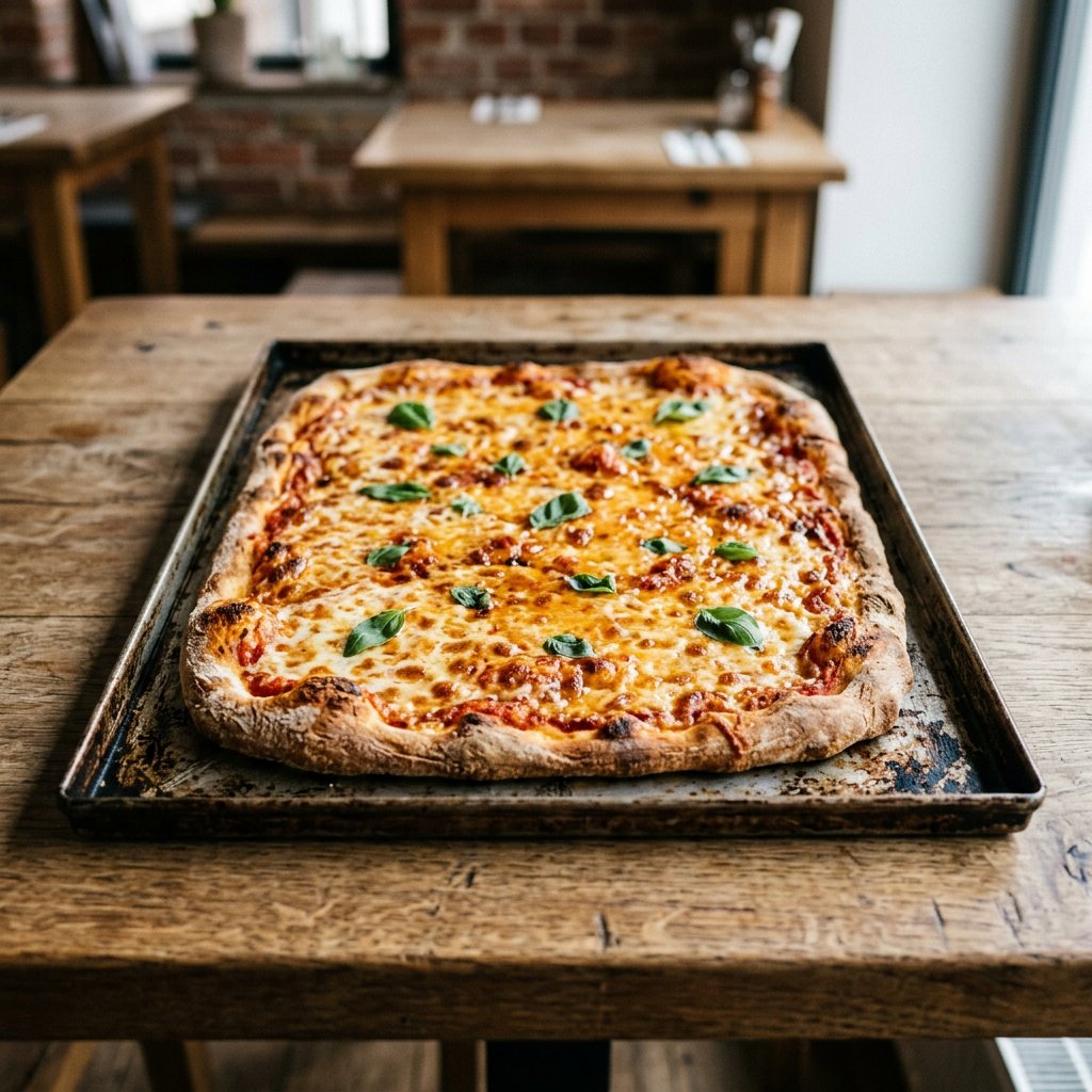 Pizzablech Margherita mit Gouda