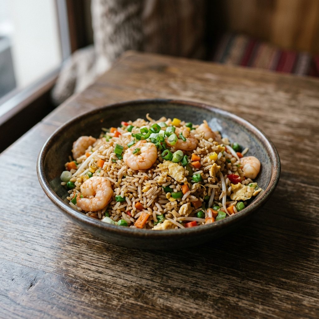 Gebratener Reis Shrimps